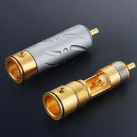 Set 4 Conectori RCA Viborg VR109, Pin Cupru Placat Aur Si Argint