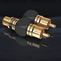 Adaptor Y RCA Subwoofer Viablue XS, Pin Aliaj Cupru Placat Aur