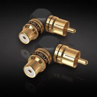Adaptor 90° RCA Viablue XS S, Pin Aliaj Cupru Placat Aur