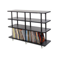 Rack Hi-Fi Pentru Sistem AV Si Depozitare Vinliuri Solidsteel VL-3, Negru